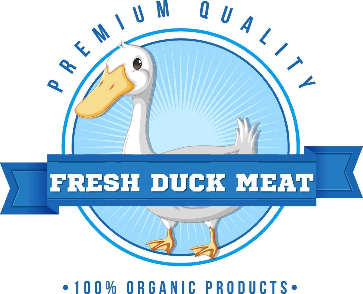 Logo design with fresh duck meat vector