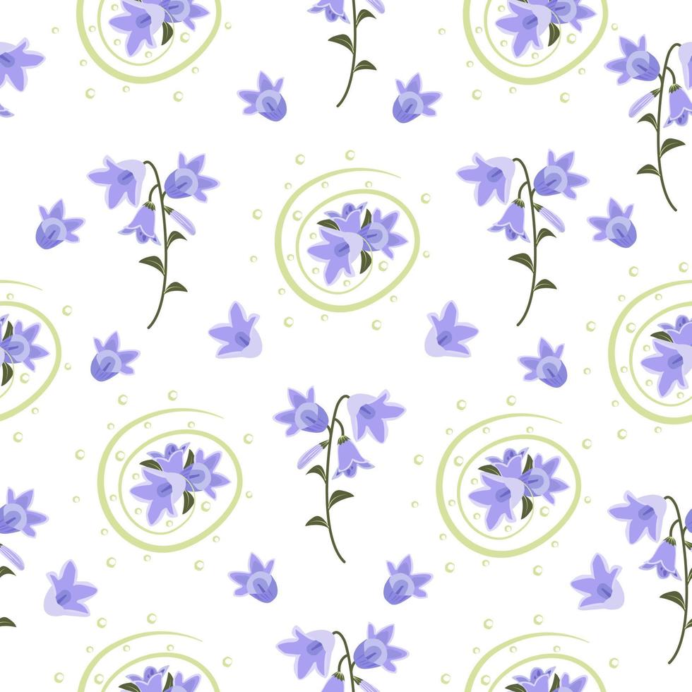 Bellflower seamless pattern vector