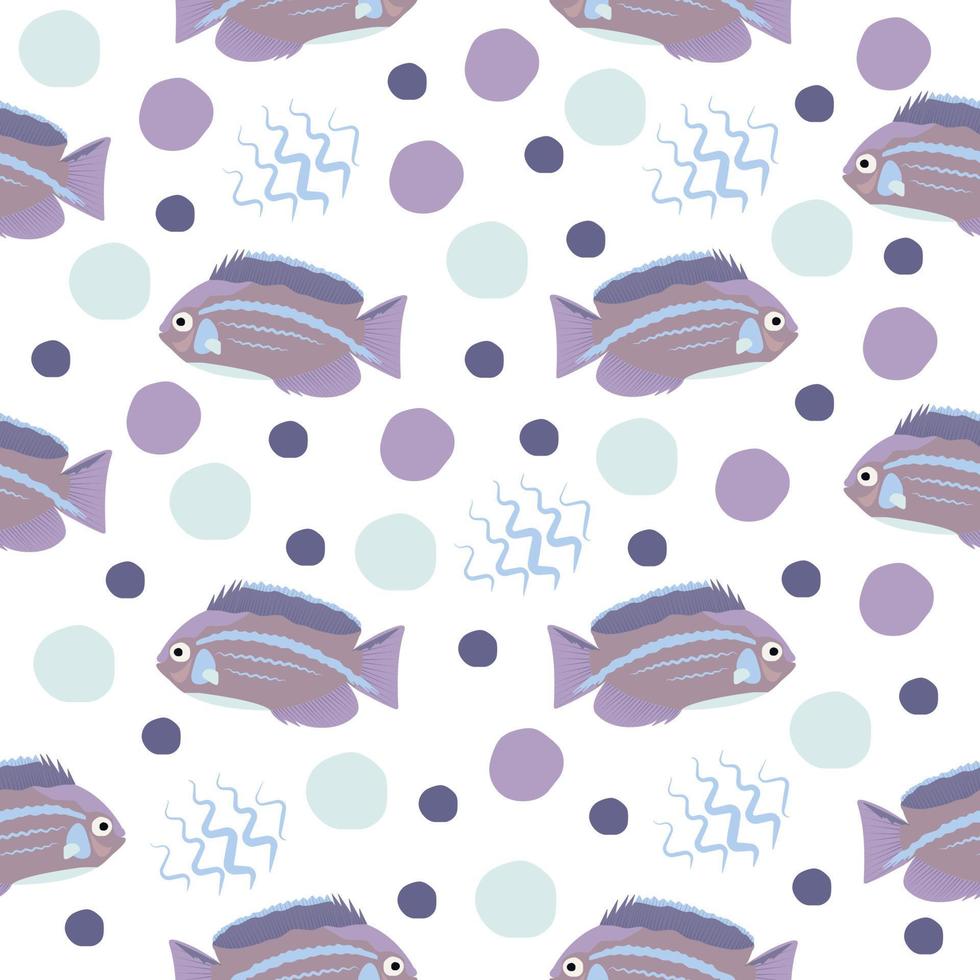 Angelfish, seamless pattern vector