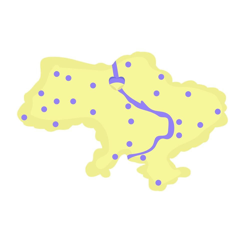 el mapa de ucrania, ilustración vector