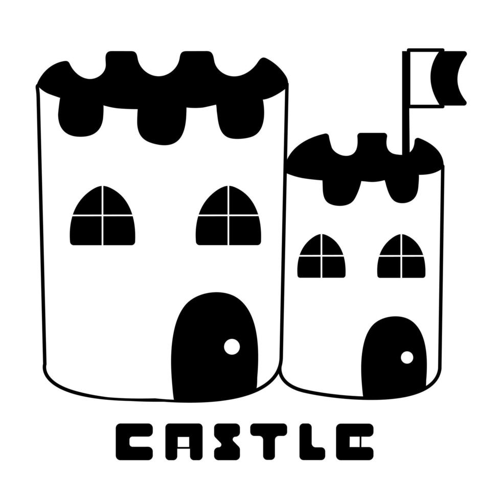 castillos con bandera, ilustración vector