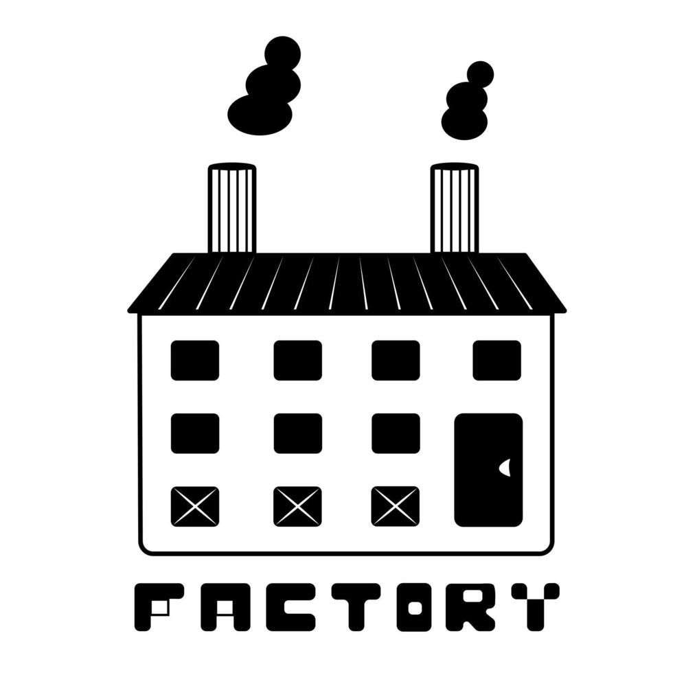 Factory, monochrome illustration vector