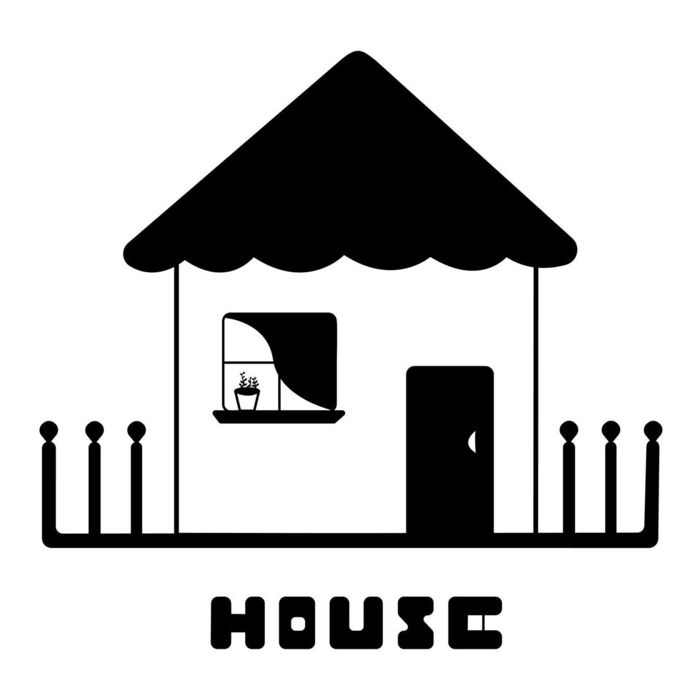 casa, ilustración monocromática vector