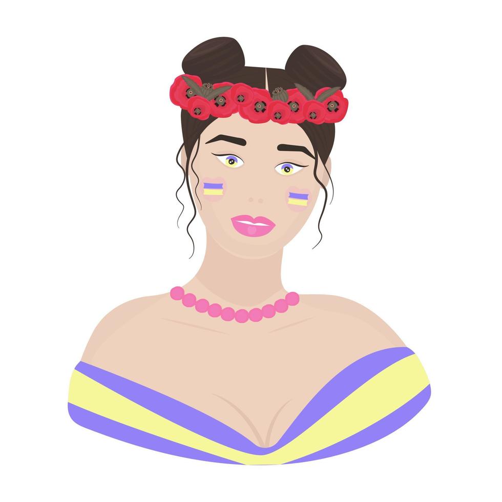 Ukrainian woman, illustration vector