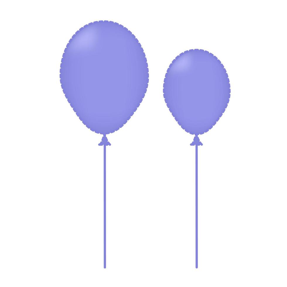 Two blue balloons, illustration vector