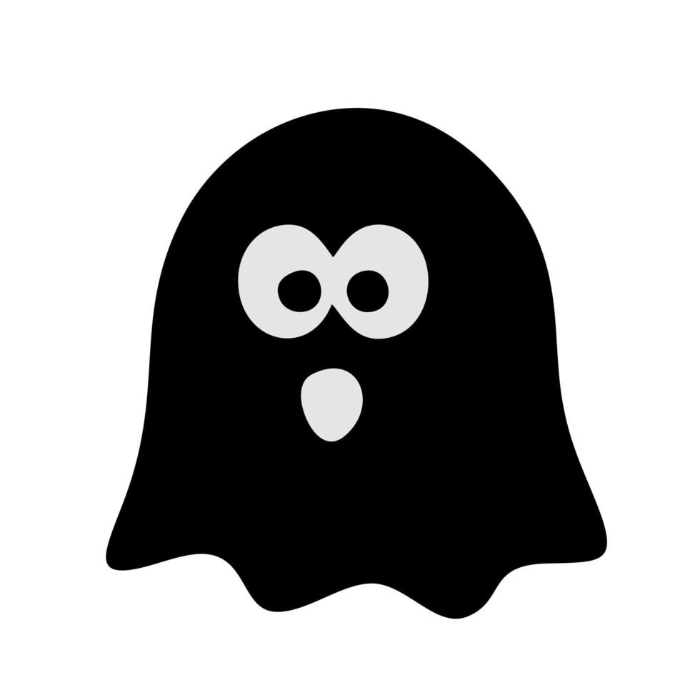 personaje fantasma en el estilo de dibujos animados y plano vector