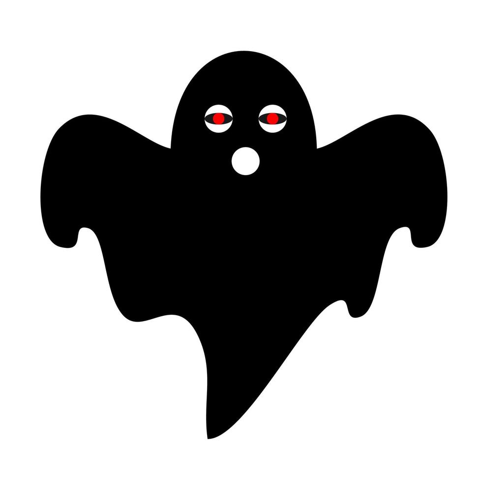 ghost character in the cartoon and flat style vector