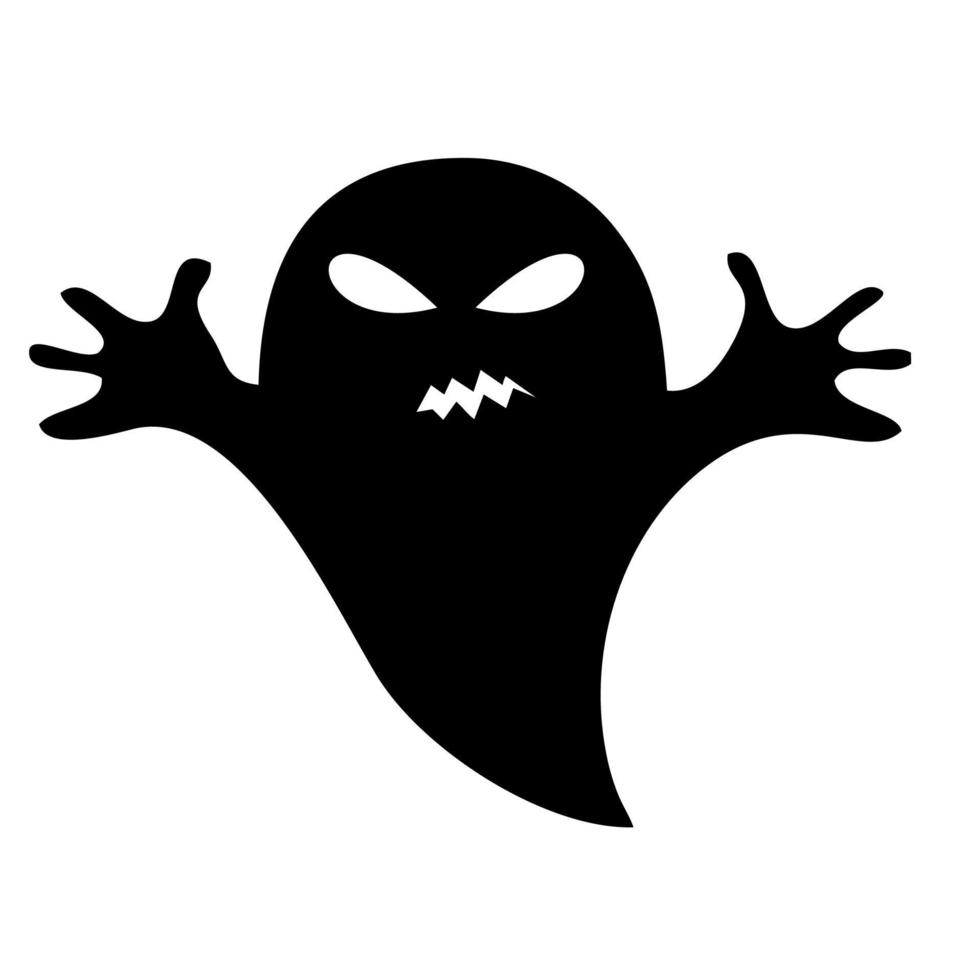 ghost character in the cartoon and flat style vector