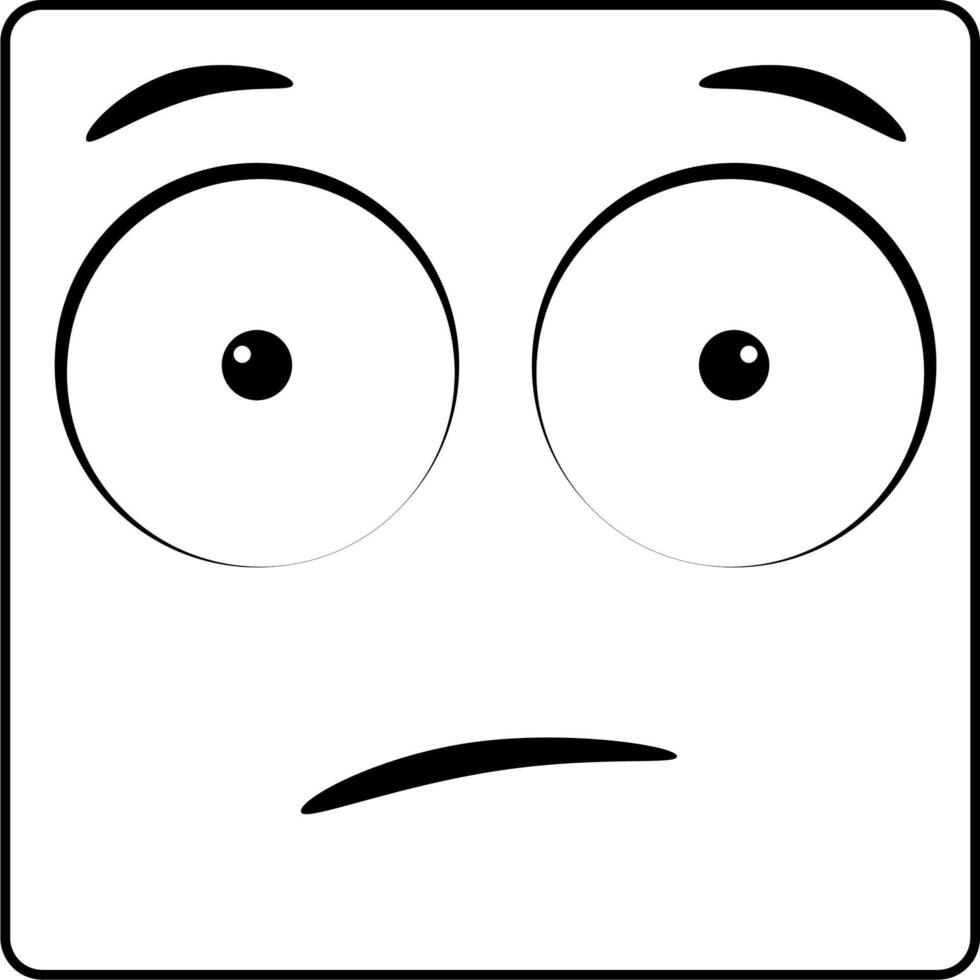 Cartoon face. Expressive eyes and mouth, smiling, crying and surprised facial expressions of the characters. vector
