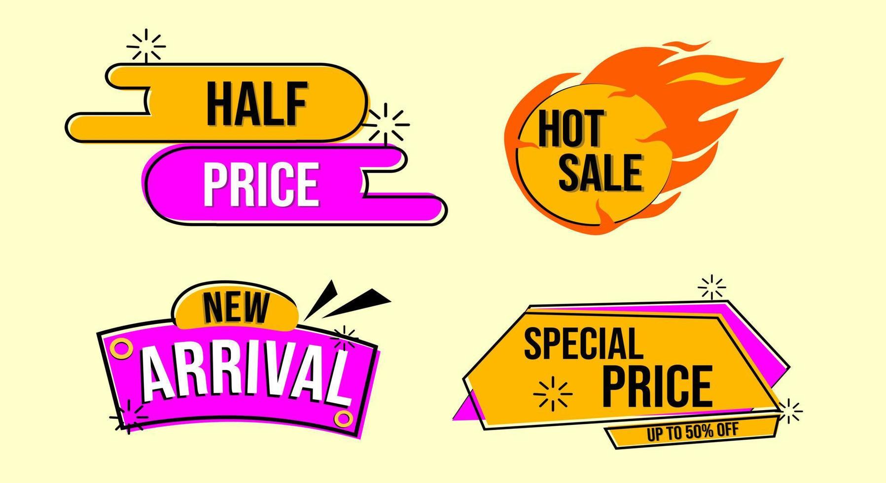 advertising badge sticker for promotion with flat icon design. suitable for banner templates vector