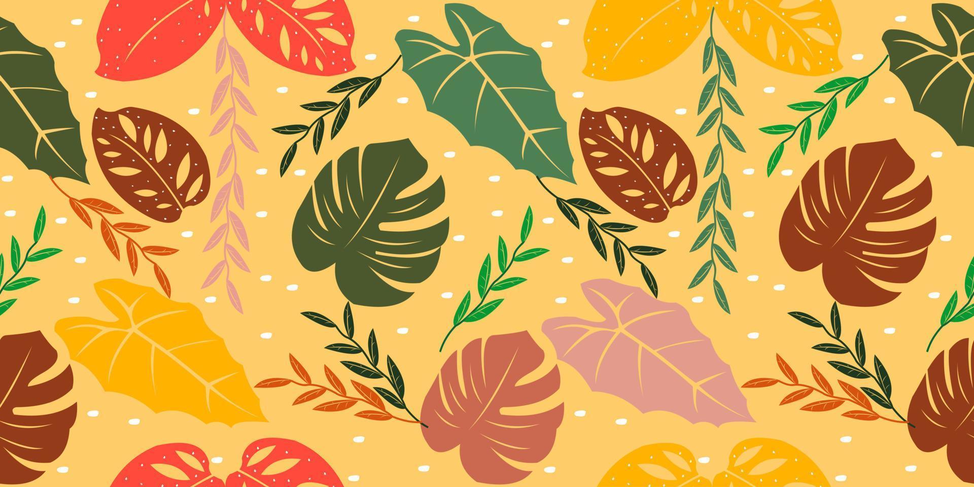 seamless pattern with aesthetic color leaf elements. used for fabric design, wallpaper vector