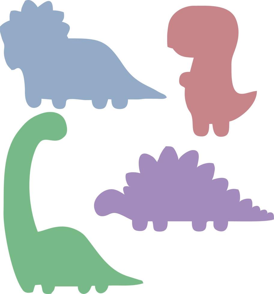 conjunto de vectores con dinosaurios listos para hacer pegatinas o desmontarlos para su propio diseño.