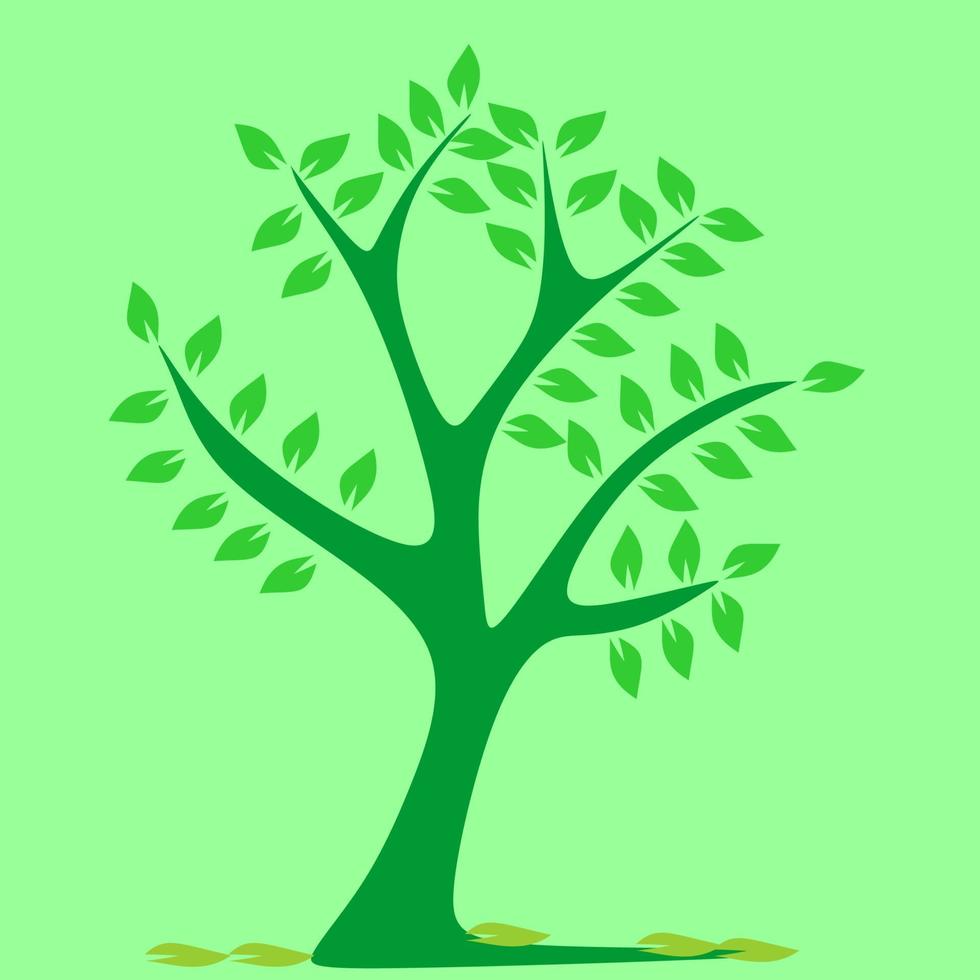 illustration of trees in dry season, some leaves fall. vector