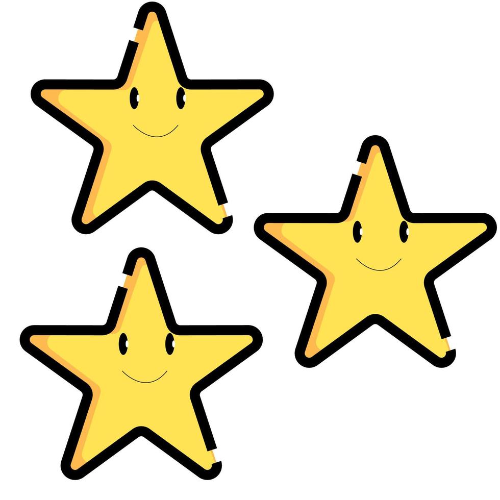 yellow star with smiling face vector