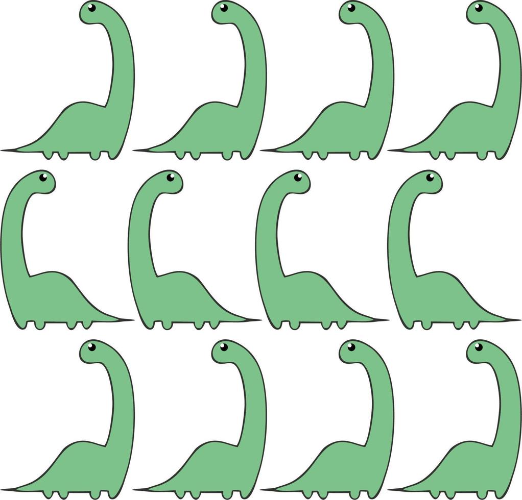 Brontosaurus isolated cartoon tyrannosaurus. Vector green childish dino, dinosaur animal with round spots. Apatosaurus species Brontosaurus excelsus, B. yahnahpin, and B. parvus, big thunder lizard