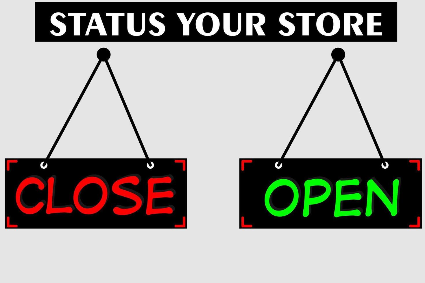 Realistic Red Sign Sorry we are closed and welcome we are open vector