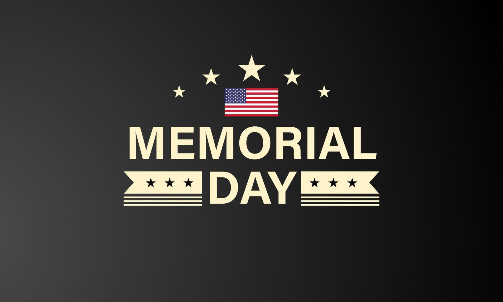 Memorial Day - honoring all who served with USA flag, Vector illustration.