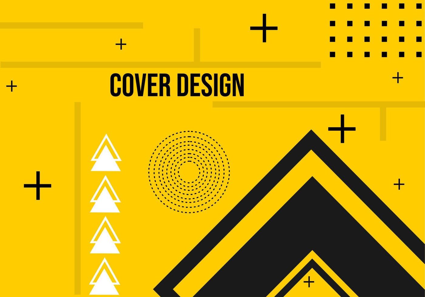 orange color report book cover design with geometric style background vector