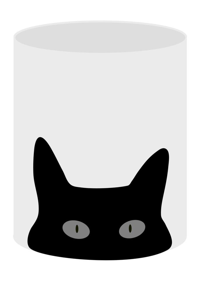 Cat tea cup vector