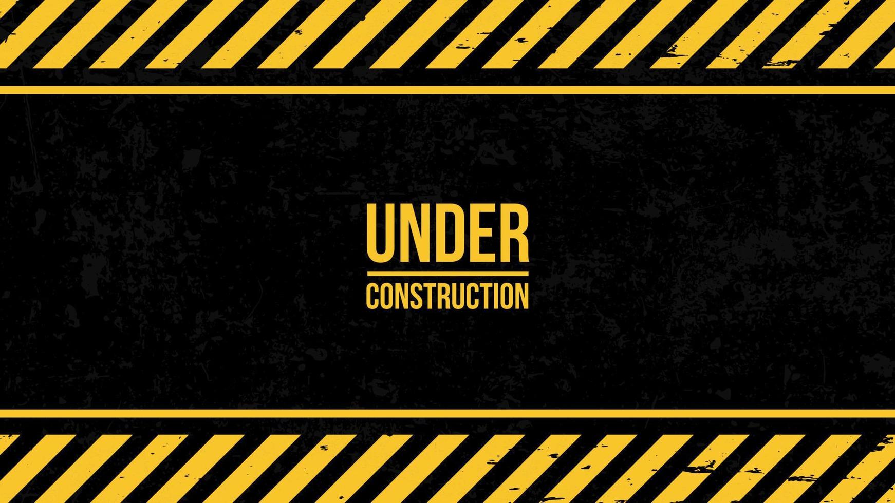 Under construction background with black and yellow stripes vector ilustration