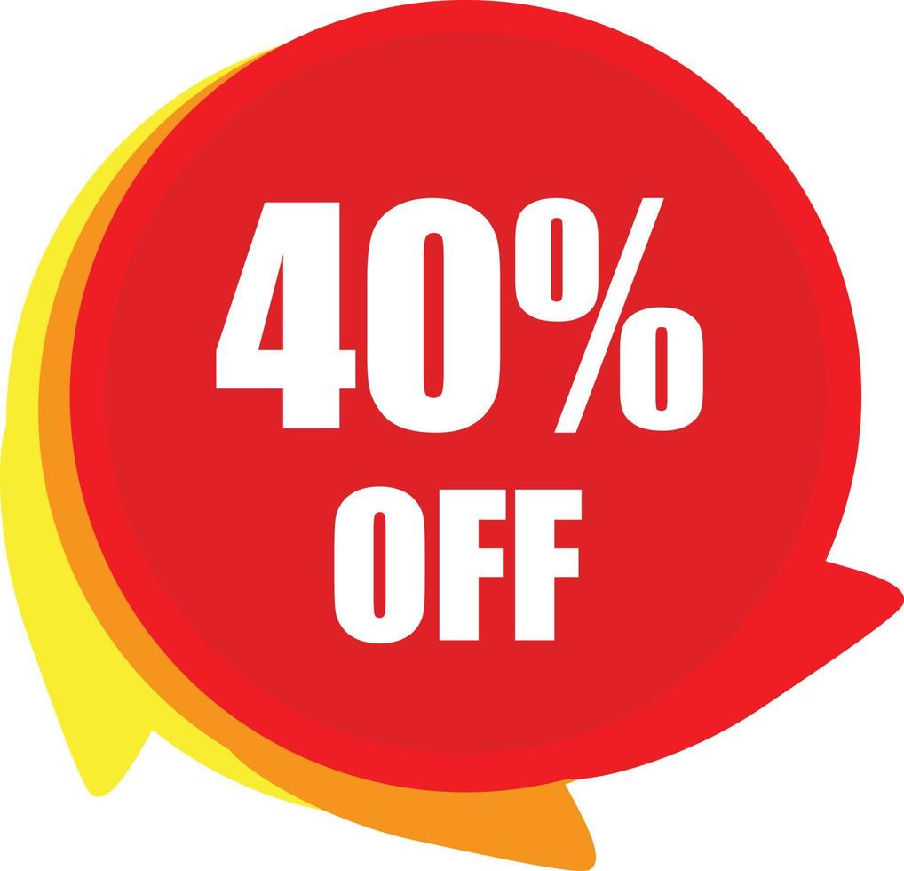 40 Percentage  Off  badge Vector Graphics