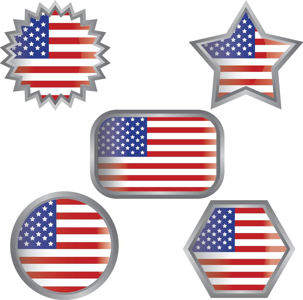 USA flag labels  vector illustration. eps 10 vector