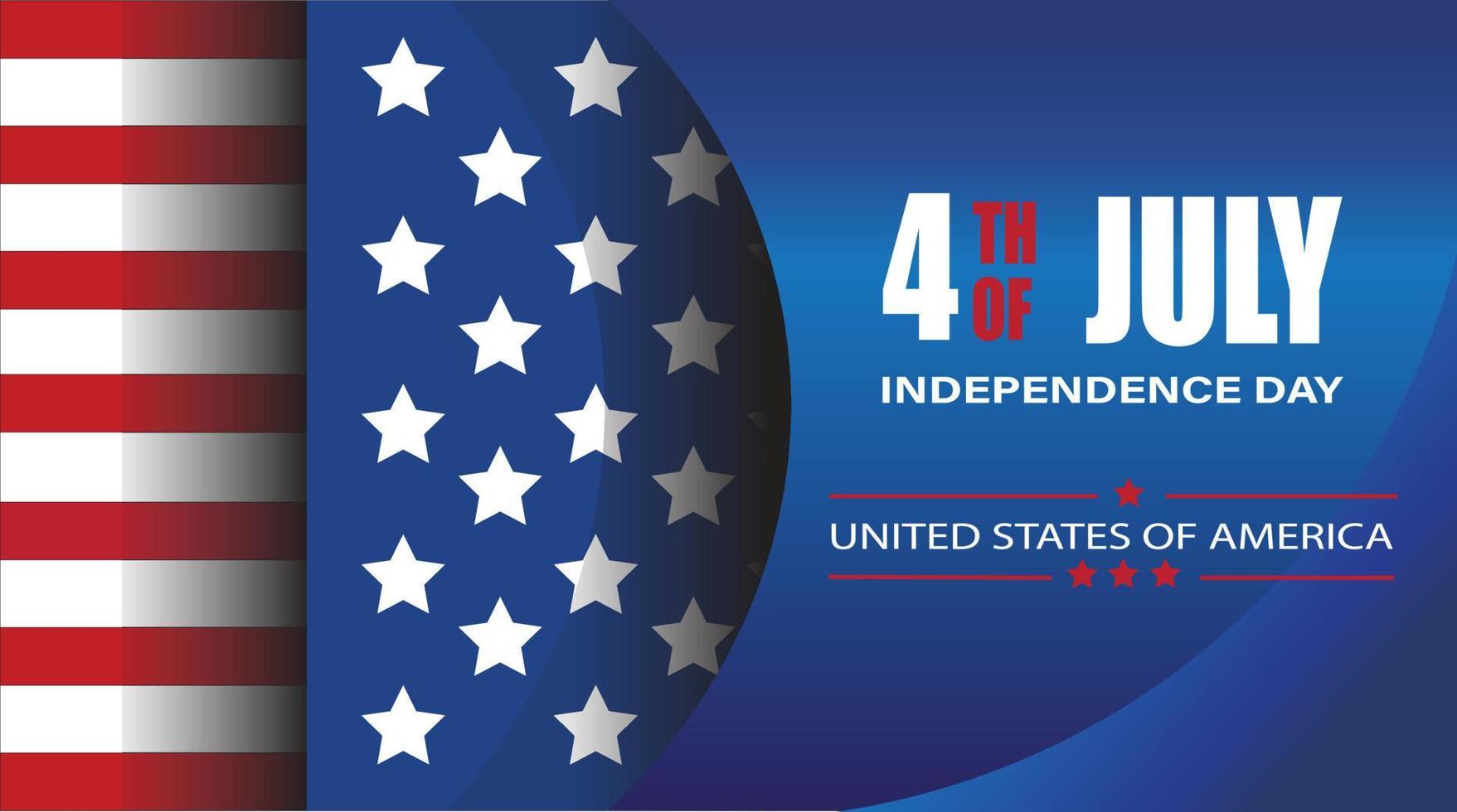 4th of July USA Independence Day Banner Vector illustration BLUE