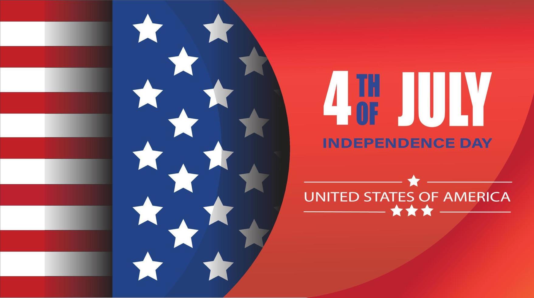4th of July USA Independence Day Banner Vector illustration RED