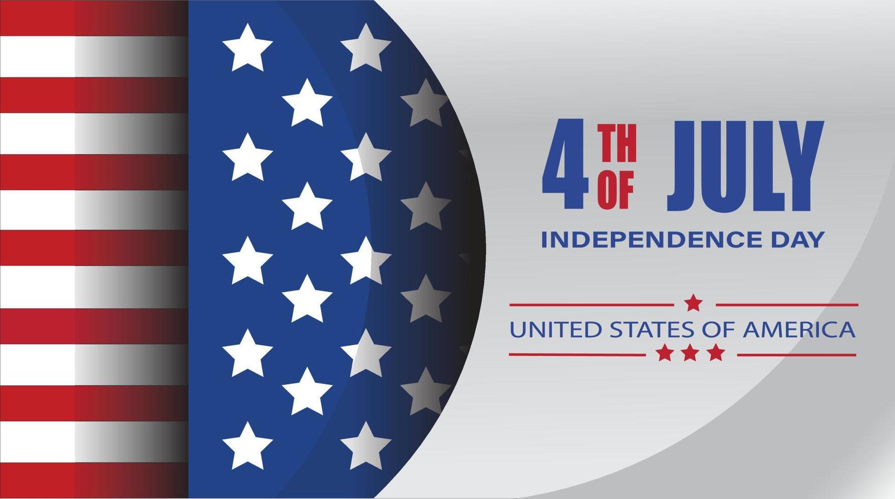 4th of July USA Independence Day Banner Vector illustration WHITE
