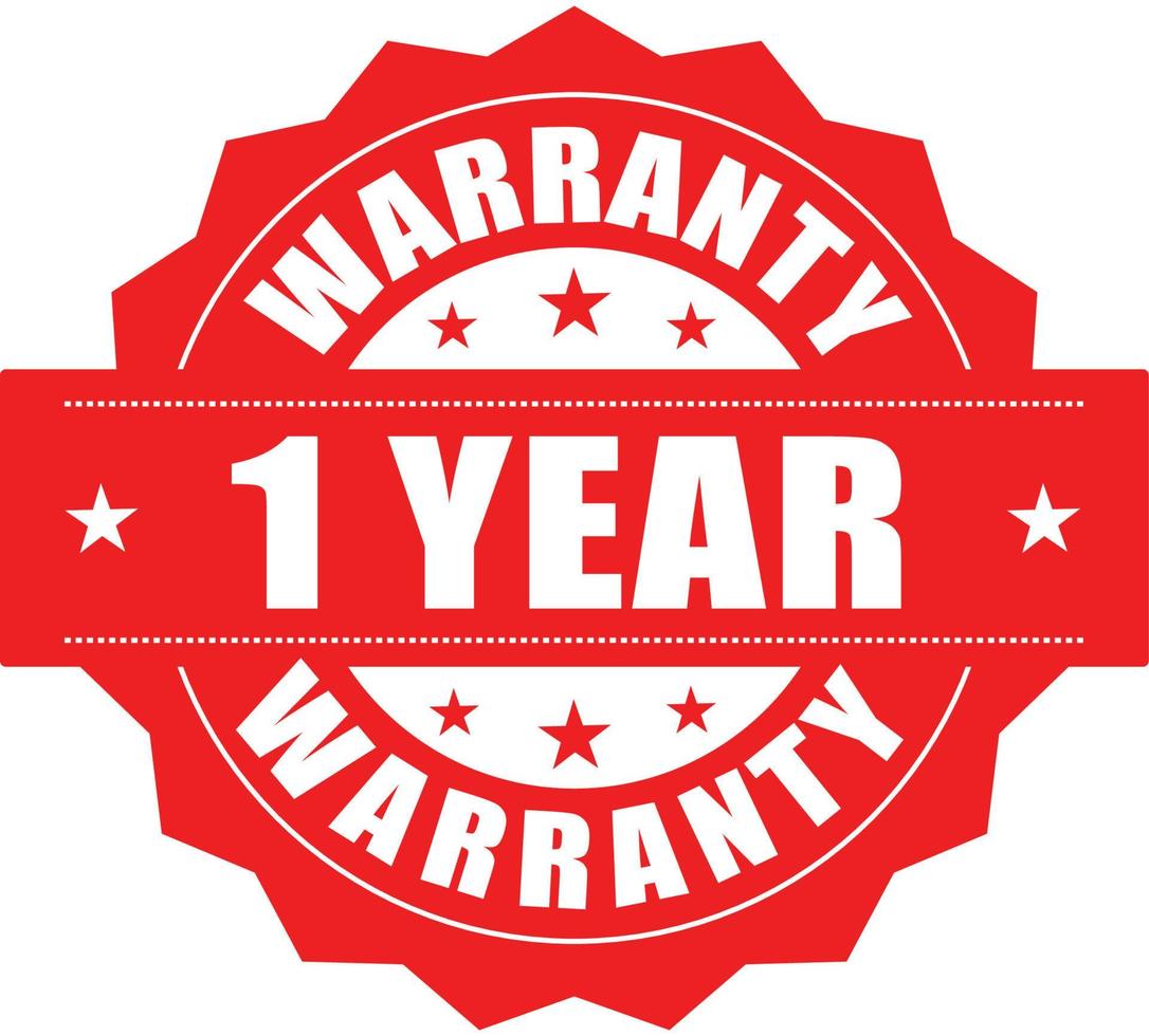 1 Year warranty stamp vector logo image