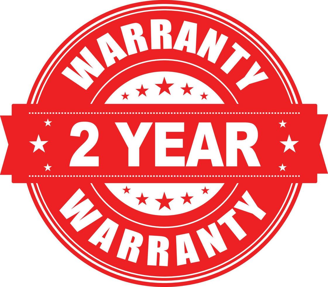 2 Year warranty stamp vector logo image