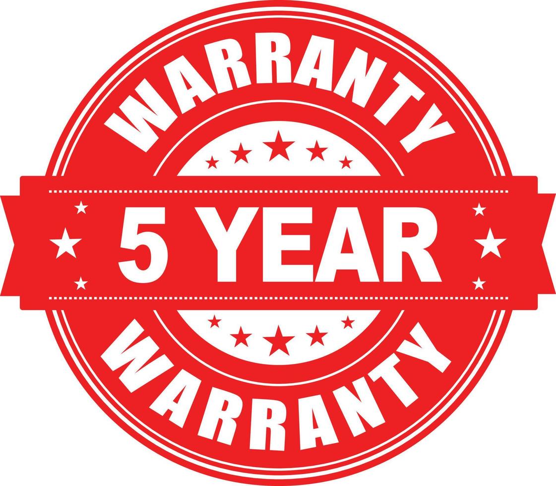 5 Year warranty stamp vector logo image