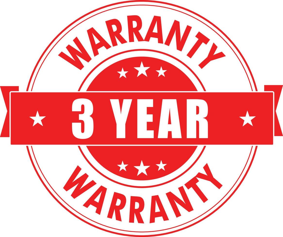 3 Year warranty stamp vector illustration of logo