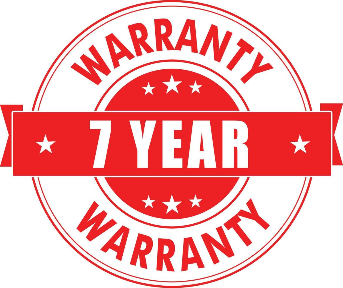 7 Year warranty stamp vector illustration of logo