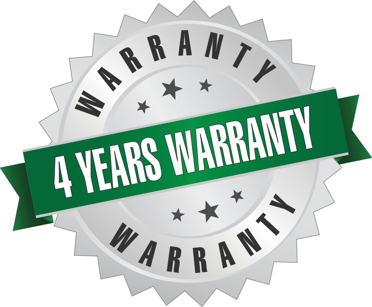 4 Year warranty stamp logo vector illustration