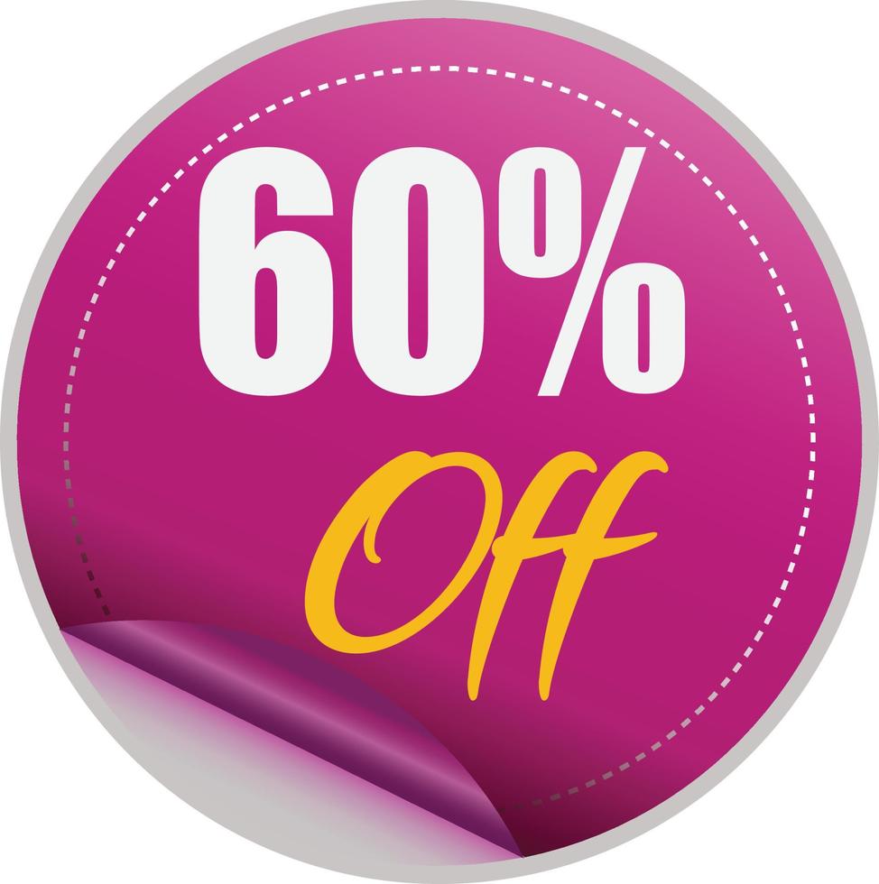60 percentage off discount promotion sale for your unique selling poster, banner, discount, ads vector