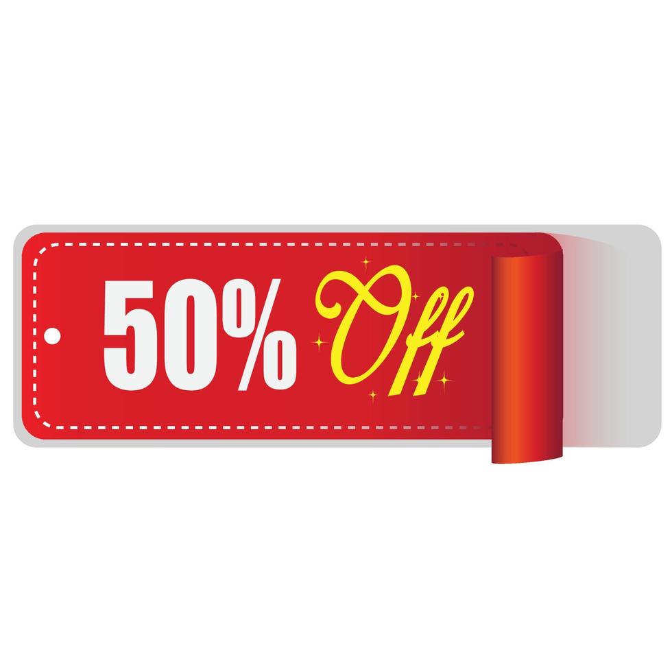 50 percentage off Sale tag vector badge template