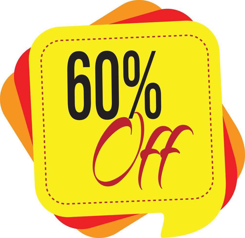 60 Percentage discount icon template design illustration vector