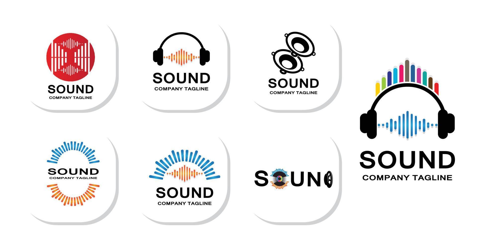 Simple music sound logo vector icon