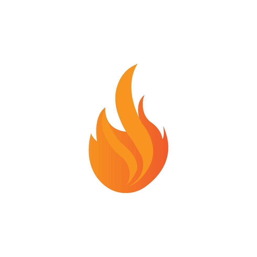 red smoldering fire icon vector logo, classic retro design