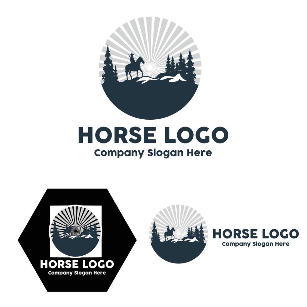 vector de logotipo de caballo, evento deportivo mundial, carreras de velocidad, ilustración de diseño animal