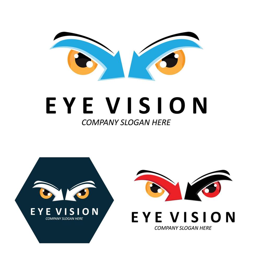 diseño del logo de los ojos, visión del mundo, ilustración vectorial de los órganos vector