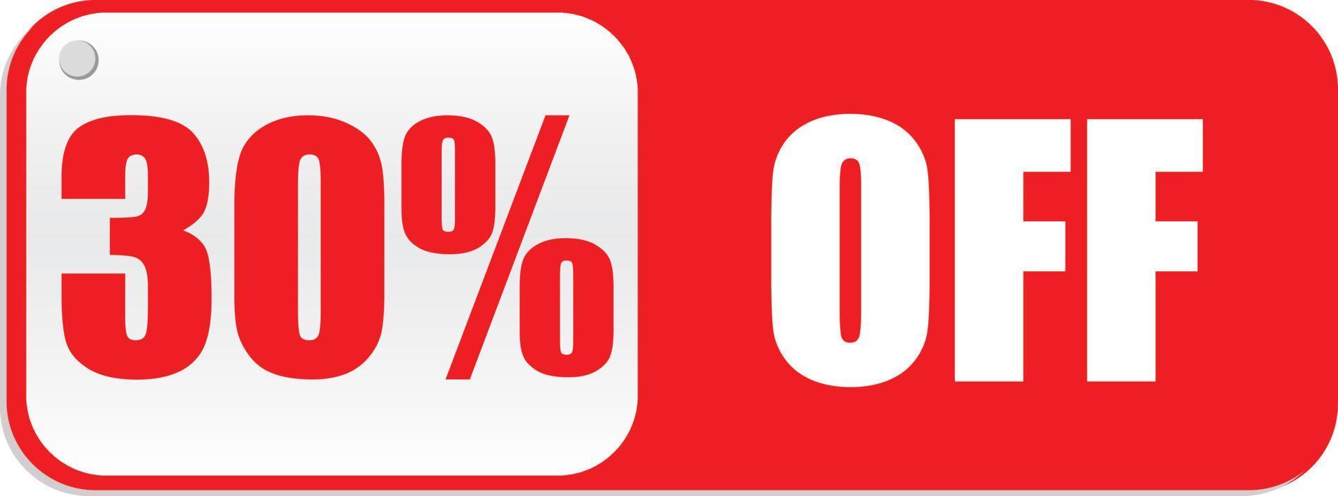 30 Percentage Off  badge Vector Graphics