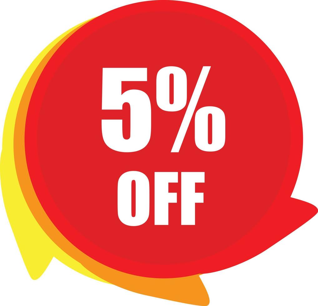 5 Percentage  Off  badge Vector Graphics