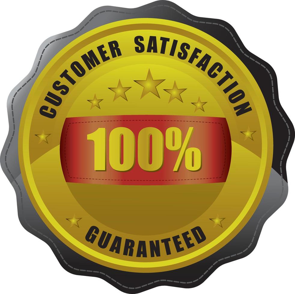 100 percentage customer satisfaction guaranteed badge Vector Graphics