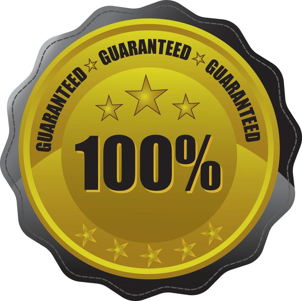 Insignia de 100% de satisfacción del cliente garantizada vector