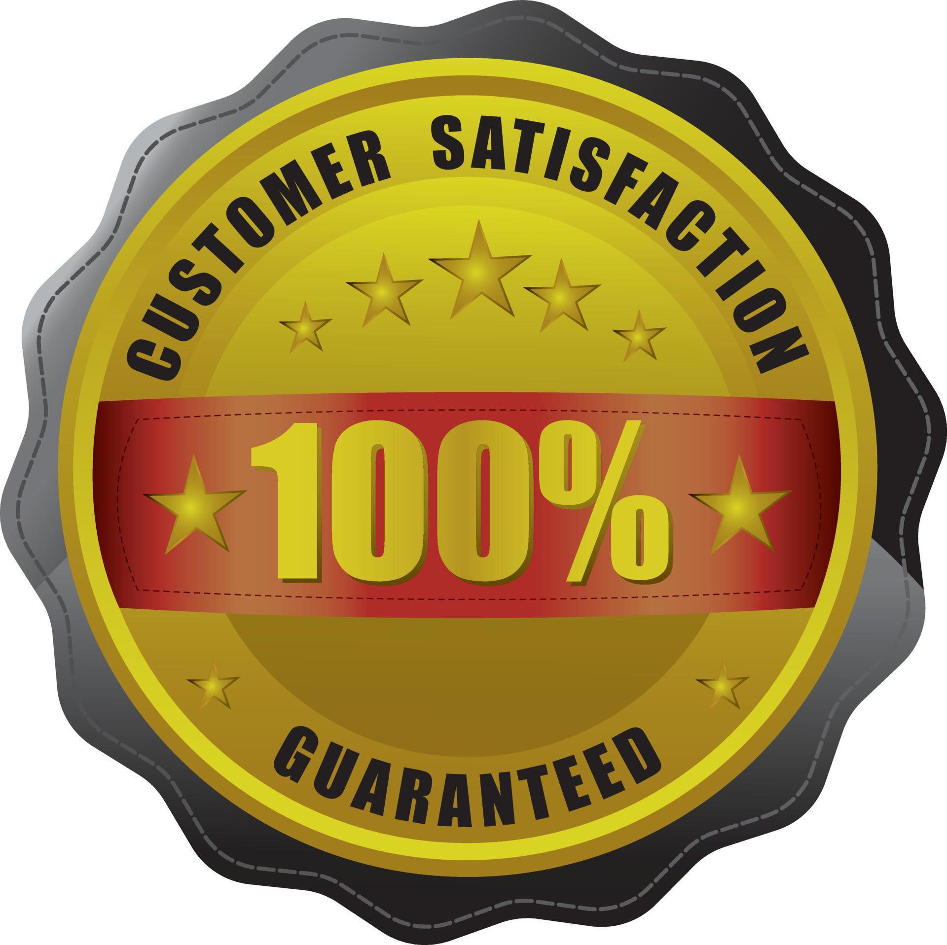 100 percentage customer satisfaction guaranteed badge, Vector ...