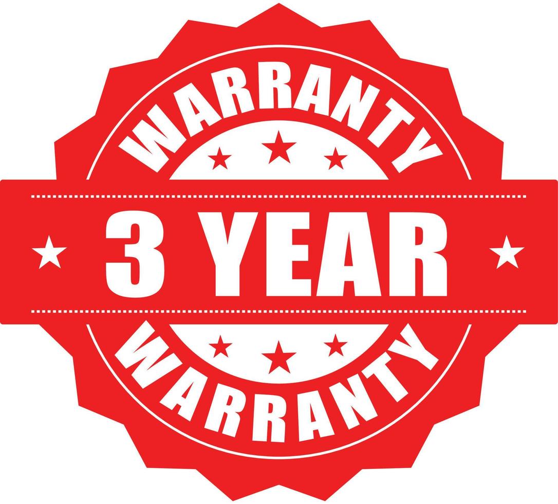 3 Year warranty stamp vector logo image