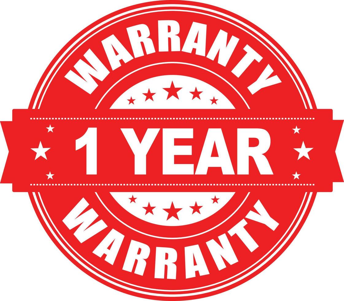 1 Year warranty stamp vector logo image
