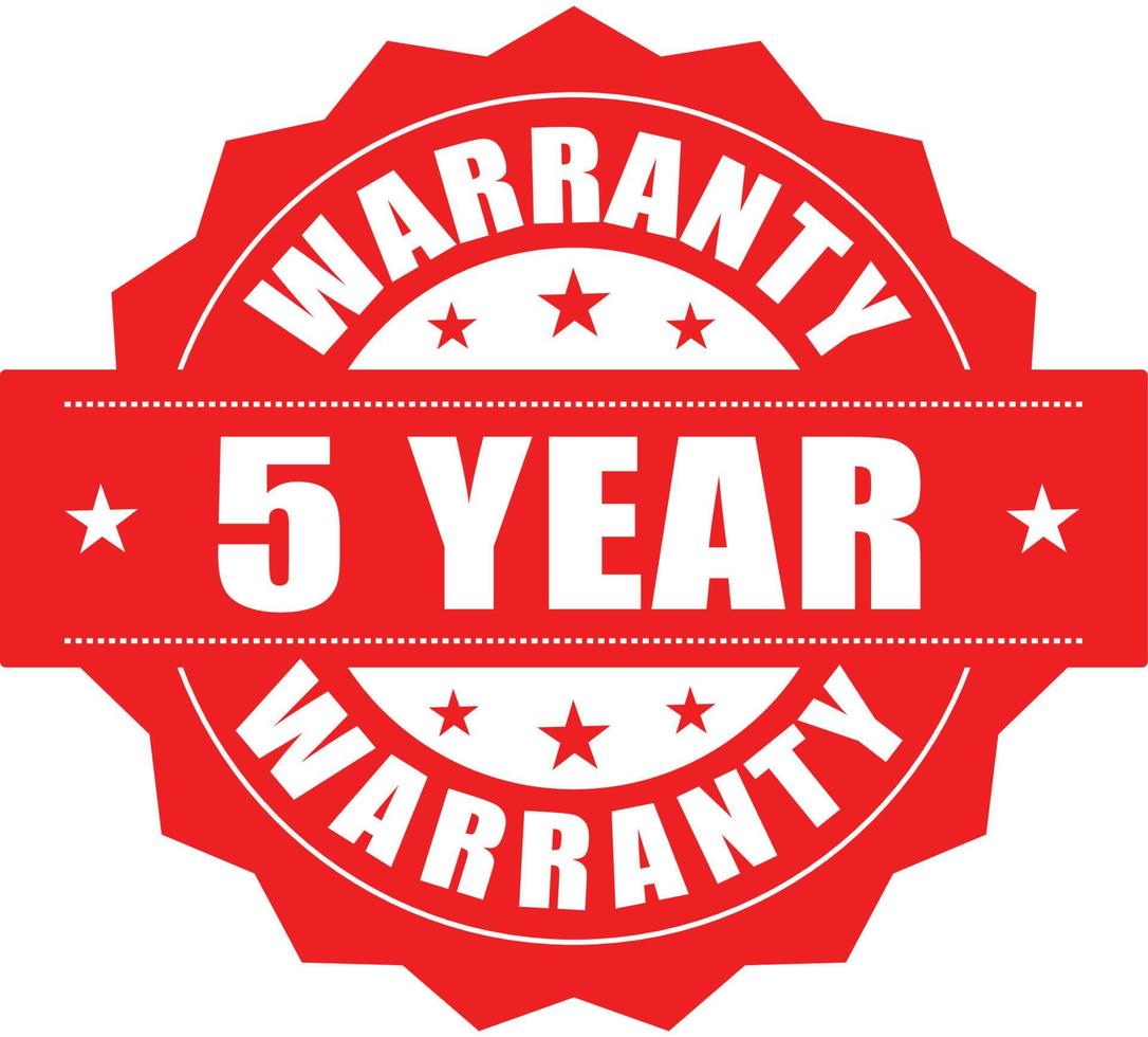 5 Year warranty stamp vector logo image